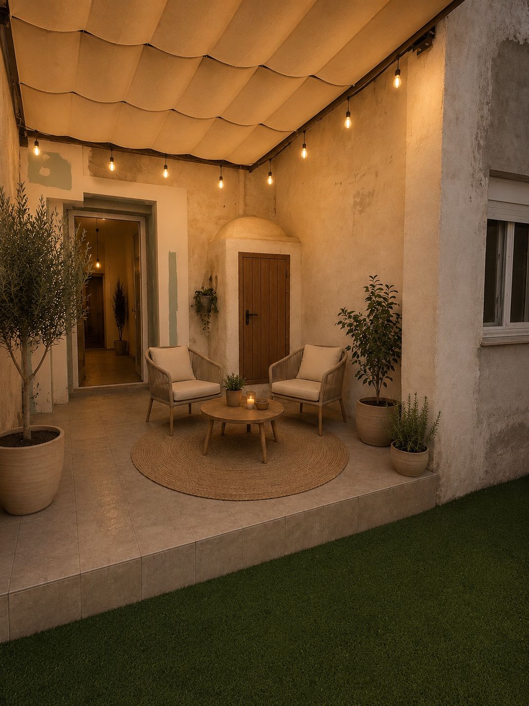 Porche del patio de la casa